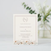 Ivory floral monogrammed wreath wedding  (Stehend Vorderseite)