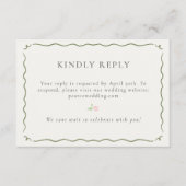 Ivory | Floral QR RSVP Response Card Karte (Vorderseite)