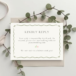 Ivory | Floral QR RSVP Response Card Karte
