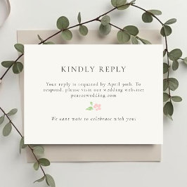 Ivory | Floral QR RSVP Response Card Karte
