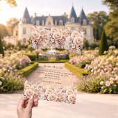 Ivory floral rose gold modern luxury clear wedding acryleinladungen