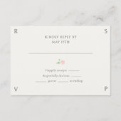 Ivory Floral Rose Wedding RSVP  Karte (Vorderseite)