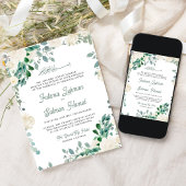 Ivory Floral Sage Green Blätter Islamische Hochzei Einladung