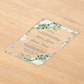 Ivory Floral Sage Green Leaves Islamic Wedding Acryleinladungen (Ablage )