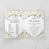 Ivory Floral Silver Quinceñera Orden des Ereigniss Programm (Innenseite)