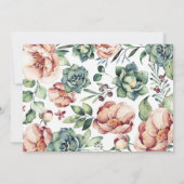 Ivory Floral Succulents Bouquet Geburtsankündigung Ankündigung (Rückseite)
