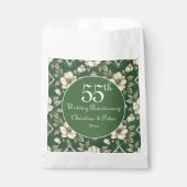 Ivory Floral und Emerald Wedding Anniversary Gunst Geschenktütchen (Vorderseite)