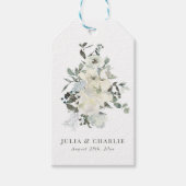 Ivory Floral Watercolor Gefäldemarken Geschenkanhänger (Vorderseite)