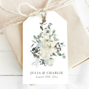 Ivory Floral Watercolor Gefäldemarken Geschenkanhänger