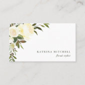 Ivory Floral Watercolor Visitenkarte (Vorderseite)