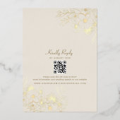Ivory Floral Wedding Gold Folieneinladung (Rückseite)