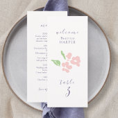 Ivory | Floral Wedding Table number Combo Flat  Menükarte