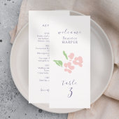 Ivory | Floral Wedding Table number Combo Flat  Menükarte