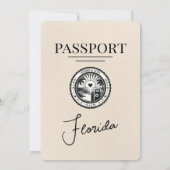 Ivory Florida Passport Hochzeit Einladung (Rückseite)