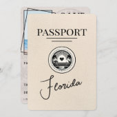 Ivory Florida Passport Save the Date (Vorne/Hinten)