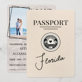 Ivory Florida Passport Save the Date