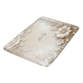 Ivory Flowers Bath Mat Badematte (Schrägansicht)