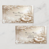 Ivory Flowers Business Card Visitenkarte (Vorne/Hinten)