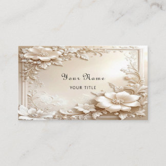 Ivory Flowers Business Card Visitenkarte