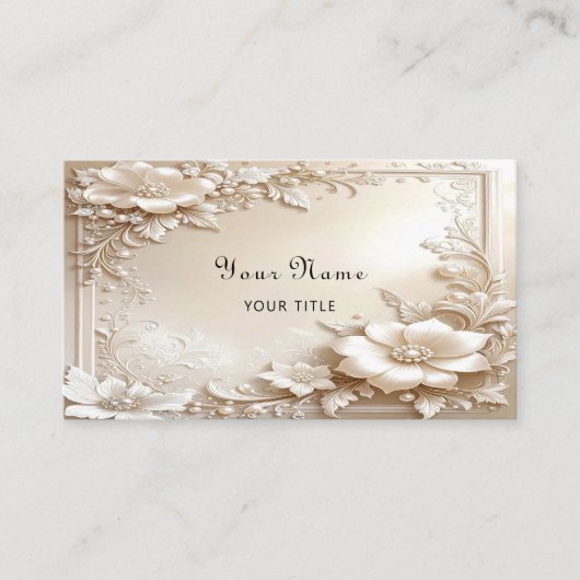 Ivory Flowers Business Card Visitenkarte (Vorderseite)