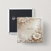 Ivory Flowers Button (Vorne & Hinten)