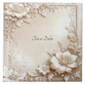 Ivory Flowers Ceramic Tile Fliese (Vorderseite)