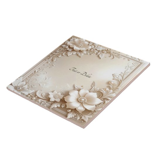 Ivory Flowers Ceramic Tile Fliese (Seite)