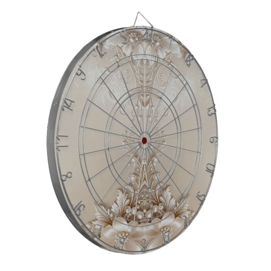 Ivory Flowers Dartboard Dartscheibe (Vorderseite Links)
