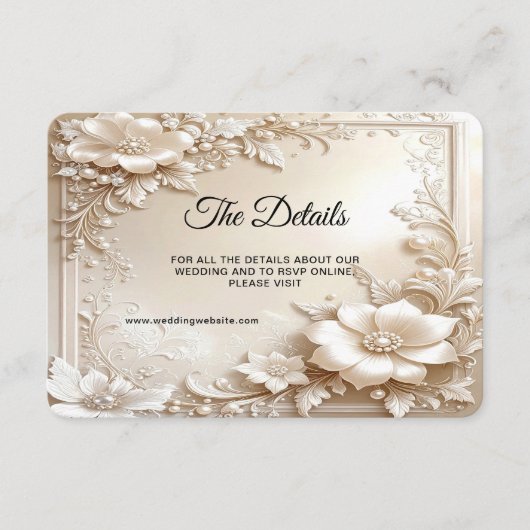 Ivory Flowers Detail Begleitkarte (Vorderseite)