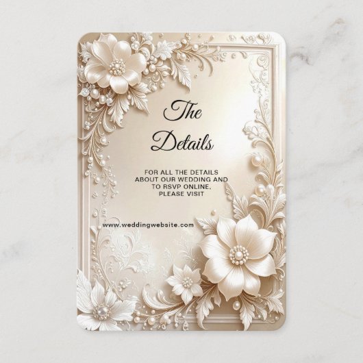 Ivory Flowers Detail Enclosure Begleitkarte (Vorderseite)