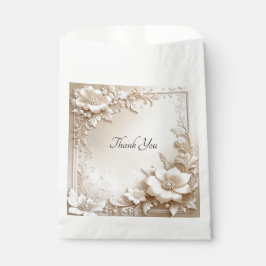 Ivory Flowers Favor Bag Geschenktütchen