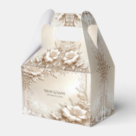 Ivory Flowers Favor Box Geschenkschachtel