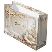 Ivory Flowers Gift Bag Große Geschenktüte (Vorderseite Schrägansicht)