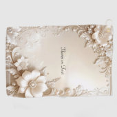 Ivory Flowers Golf Towel Golfhandtuch (Horizontal)