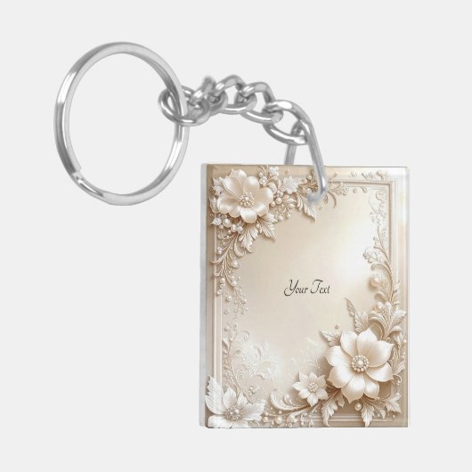 Ivory Flowers Keychain Schlüsselanhänger (Vorderseite links)