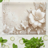 Ivory Flowers Kitchen Towel Geschirrtuch (Gefaltet)