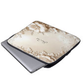 Ivory Flowers Laptop Sleeve (Vorne Knopf)
