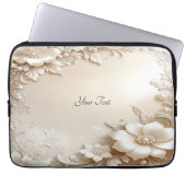 Ivory Flowers Laptop Sleeve (Vorderseite)