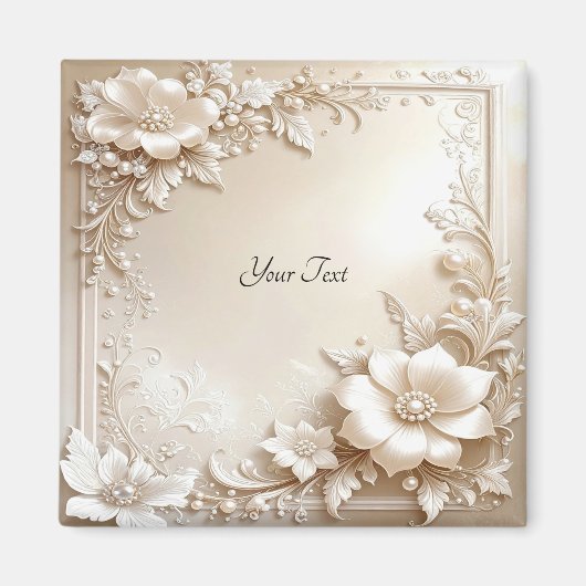 Ivory Flowers Magnet (Vorne)