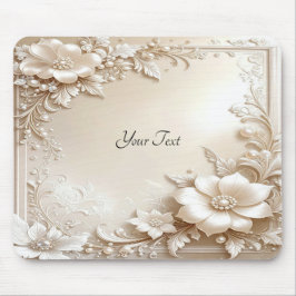 Ivory Flowers Mousepad