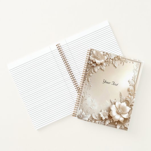Ivory Flowers Notebook Notizblock (Innenseite)