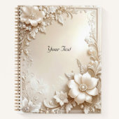 Ivory Flowers Notebook Notizblock (Vorderseite)