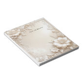Ivory Flowers Notepad Notizblock (angewinkelt)