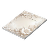Ivory Flowers Notepad Notizblock (Rotiert)