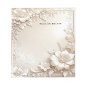 Ivory Flowers Notepad Notizblock (Vorderseite)
