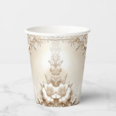 Ivory Flowers Paper Cups Pappbecher (Vorderseite)