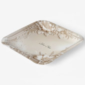Ivory Flowers Paper Plate Pappteller (Gewinkelt)