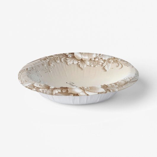 Ivory Flowers Pappteller (Gewinkelt)