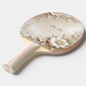 Ivory Flowers Ping Pong Paddle Tischtennis Schläger (Vorderseite)