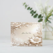 Ivory Flowers Postcard Postkarte (Stehend Vorderseite)